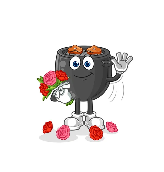 Barbecue Bouquet Mascot Cartoon Vector — Stock Vector