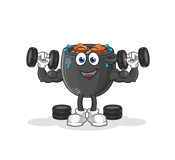 Barbecue Weight Training Illustration Character Vector — Stock vektor