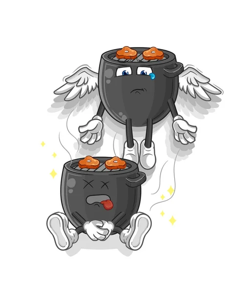 Barbecue Spirit Leaves Body Mascot Cartoon Vector — Stockvector
