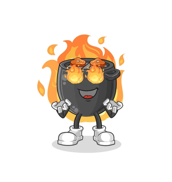 Barbecue Fire Mascot Cartoon Vector — Stock Vector