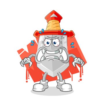 Kılıç canavarı vektörü. karikatür