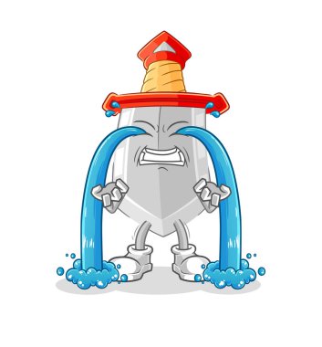 Kılıç ağlayan illüstrasyon. karakter vektosu