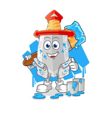 Kılıç ressamı illüstrasyonu. karakter vektosu