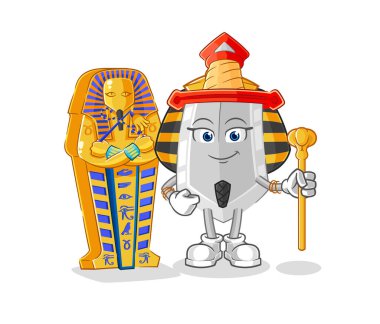 Eski Mısır karikatürü. karikatür maskotu vektosu