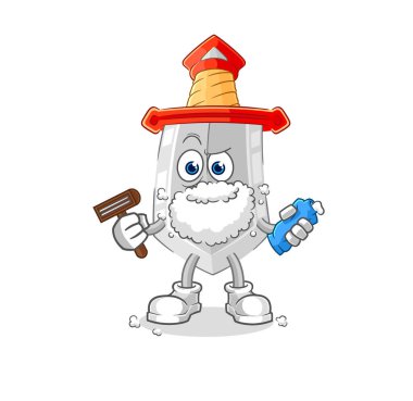 Kılıç traşı yüz kılları vektörü. karikatür