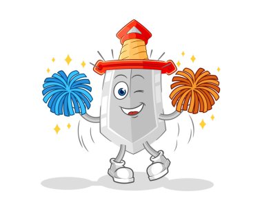 Kılıç amigosu çizgi filmi. karikatür maskotu vektosu