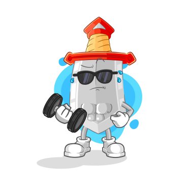 Dambıl taşıyıcısı. karikatür