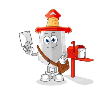 Kılıçlı postacı vektörü. karikatür