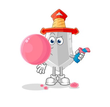 Kılıç çiğneme vektörü. karikatür