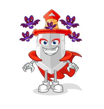 Drakula illüstrasyonu kılıcı. karakter vektosu