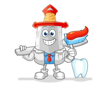 Kılıç dişçisi illüstrasyonu. karakter vektosu