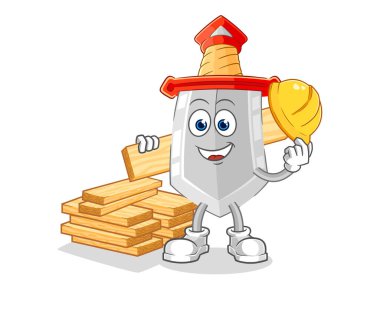 Kılıç üreticisi vektörü. karikatür