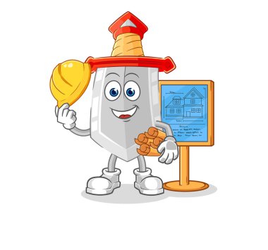 Kılıç Mimarı illüstrasyonu. karakter vektosu