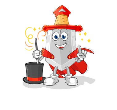 Kılıç sihirbazı illüstrasyonu. karakter vektosu