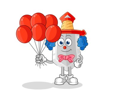 Balon vektörlü kılıç palyaçosu. karikatür