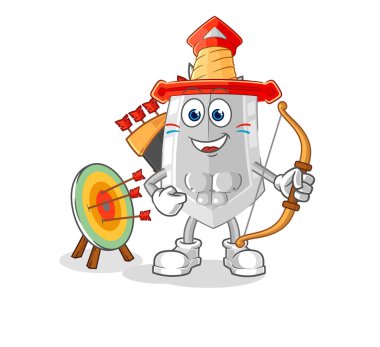 Kılıç yerli Amerikan kabilesi. karikatür maskotu vektosu