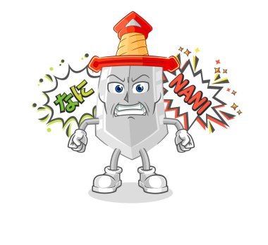 Kılıç anime kızgın vektörü. karikatür