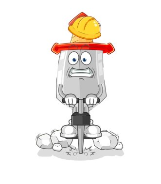 Kılıç matkabı zemin çizgi film karakteri vekto