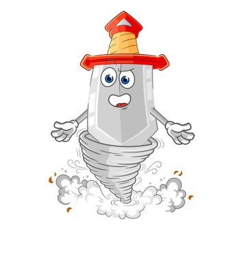 Kasırga çizgi film karakteri vekto 'daki kılıç.