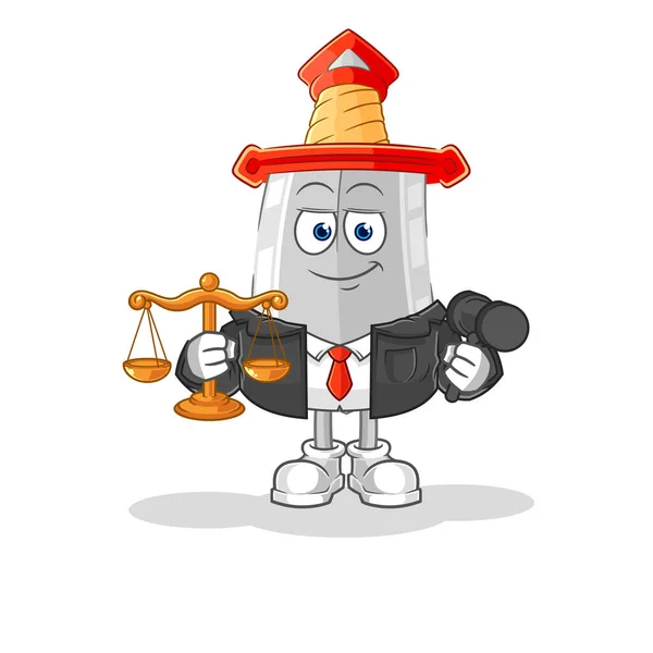 Sword Lawyer Cartoon Cartoon Mascot Vecto — Διανυσματικό Αρχείο
