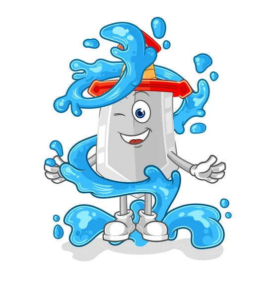 Sword Fresh Water Mascot Cartoon Vecto — Stock Vector