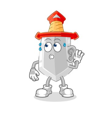 Kılıç dinleme vektörü. karikatür