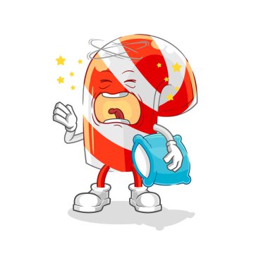 Şeker kamışı esneme karakteri. karikatür maskotu vektosu