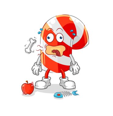 Geğiren şeker kamışı maskotu. çizgi film vektosu