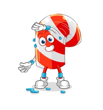 Şeker kamışı esneme karakteri. karikatür maskotu vektosu