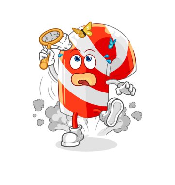 Şeker kamışı kelebek resmi yakalar. karakter vektosu