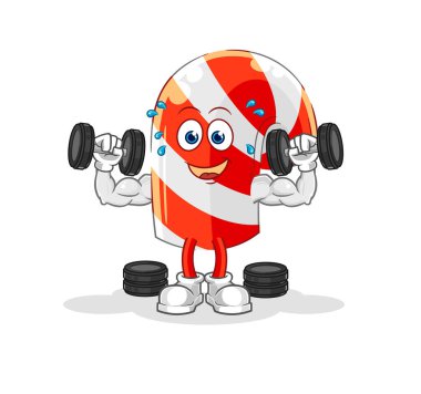 Şeker kamışı ağırlık çalışması illüstrasyonu. karakter vektosu