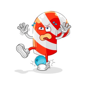 Bowling çizgi filmindeki şeker kamışı Hiten. karikatür maskotu vektosu