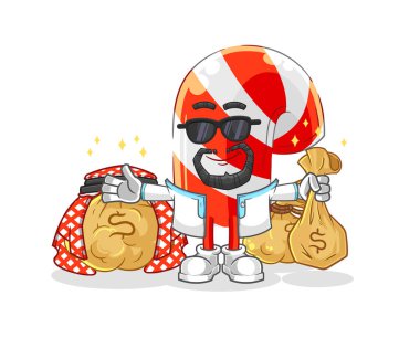 Zengin Arap maskotu şeker kamışı. çizgi film vektosu