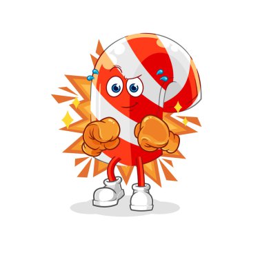 Şeker kamışı boksör karakteri. karikatür maskotu vektosu