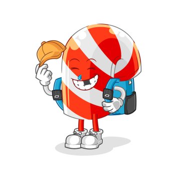 Çubuk şeker okul vektörüne gidiyor. karikatür