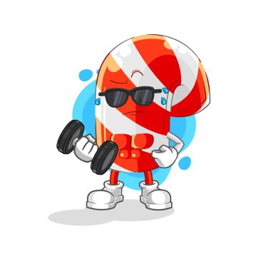 Şeker kamışı dambıl taşıyıcısı. karikatür