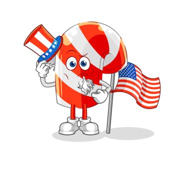 Şeker kamışı Sam Amca karakteri. karikatür maskotu vektosu