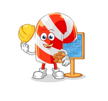 Şeker kamışı mimar çizimi. karakter vektosu