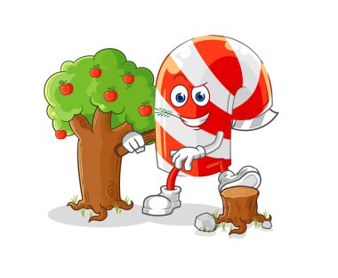 Şekerkamışı Marangoz çizimi. karakter vektosu