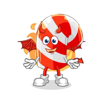 Kanatlı şeker kamışı iblisi. karikatür maskotu vektosu