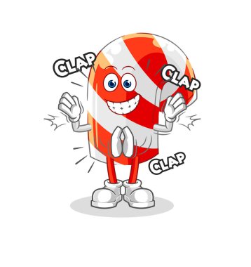 Şeker kamışı alkış çizimi. karakter vektosu