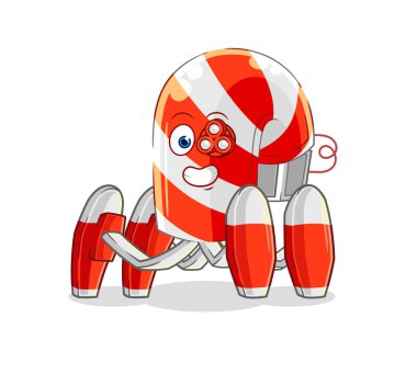 Gelecekteki şeker kamışı robot vektörü. karikatür