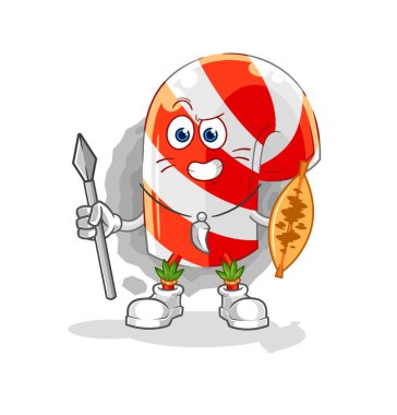 Afrikalı kabile maskotu şeker kamışı. çizgi film vektosu