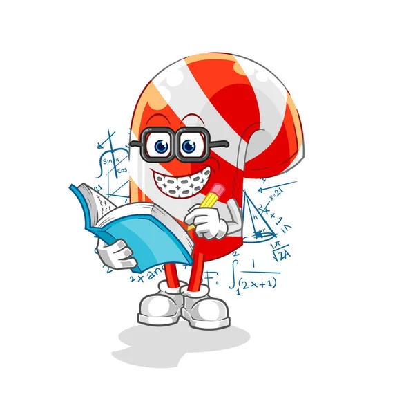 Candy Cane Geek Cartoon Cartoon Mascot Vecto — Stok Vektör