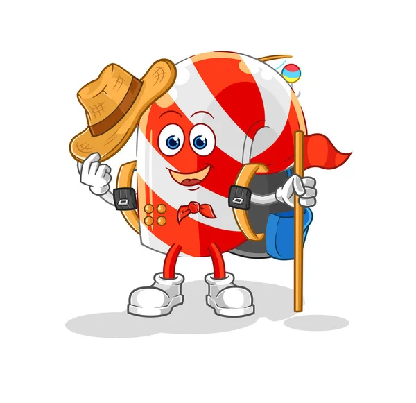 Candy Cane Scout Vector Cartoon Characte — Vettoriale Stock