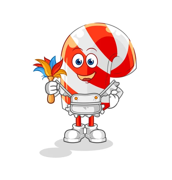 Candy Cane Maid Mascot Cartoon Vecto — Wektor stockowy