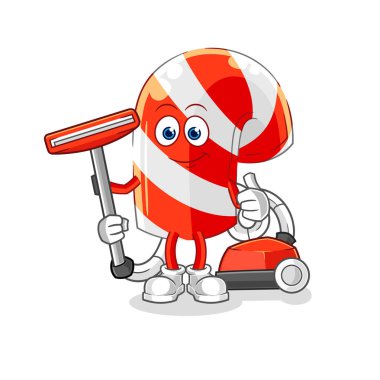 Süpürgeyle temizlenmiş şeker kamışı. karakter vektosu