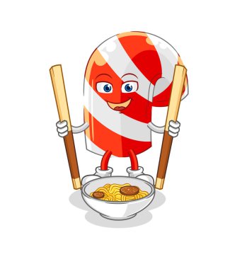 Şeker kamışı erişte çizgi filmi yer. karakter maskotu vekto