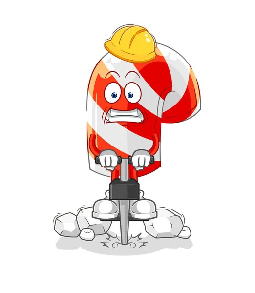 Candy Cane Drill Ground Cartoon Character Vecto — Image vectorielle