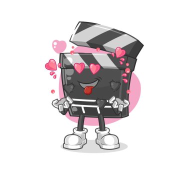 Klaket düşüşü aşk vektörü. karikatür